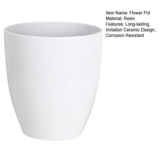 Deep Flower Pot Imitation Ceramic Plant Pot with Drainage Hole Resin Monstera Planter with Saucer for Indoor Outdoor Plants Home Garden Office Decor