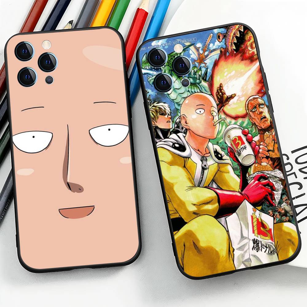 One P-Punch Man Saitama For Iphone 17 Air 16 Pro Max 15 14 13 Full Cover Anti-Shock  MagSafe Cover