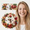 Diamond Art Hanging Ornament Kit Christmas Snowman, Halloween Christmas Thanksgiving Home Door Decor Craft