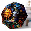 Fantasy Floral Sunlight Outdoor Automatic Umbrella Retractable Design with 8-Rib Durability Lightweight Perfect Gift for Friends Family