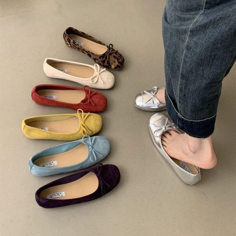 

French retro soft-soled single shoes silver women s shoes autumn absolute child ladyshoes evening bow red flats 40 бежевый