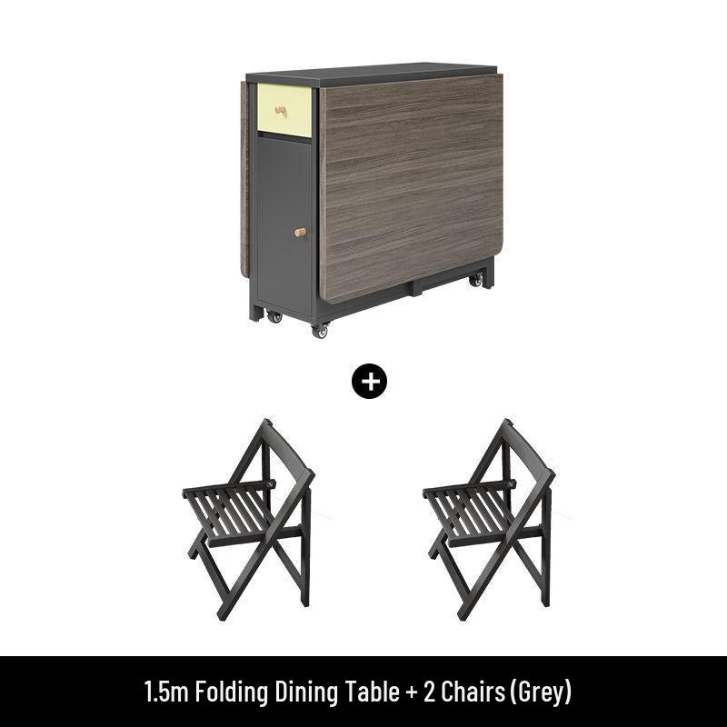 Cream Style Foldable Dining Table and Chair Set - Simple, Multi-Functional, Portable Furniture for Home