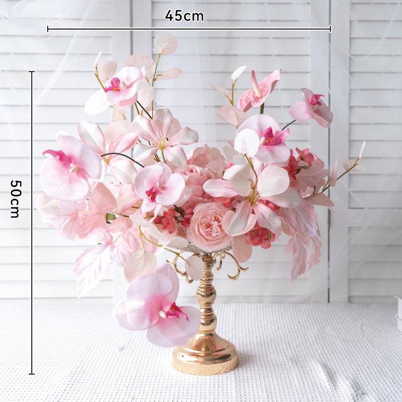 Individuell gefertigtes weißes europäisches florales Tafelaufsatz für Hochzeiten