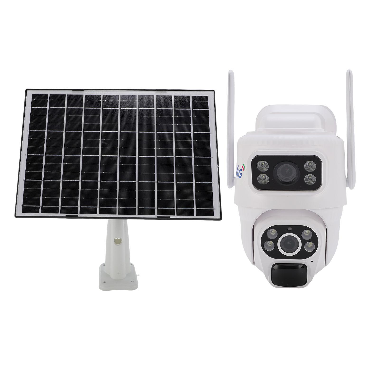 

Solar Camera Dual Lens Security Camera for Outdoor 4G Connection AI Human Tracking APP Remote Viewing