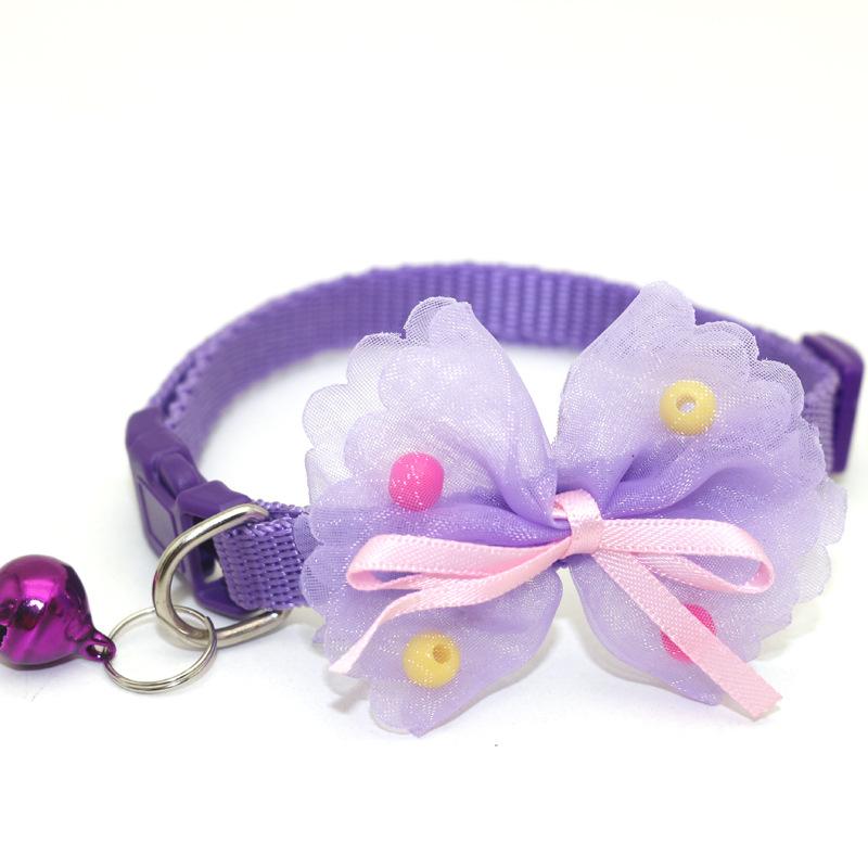 Pet Bead Bow Collar Bell Collar Pet Accessories Cat Puppy Collar