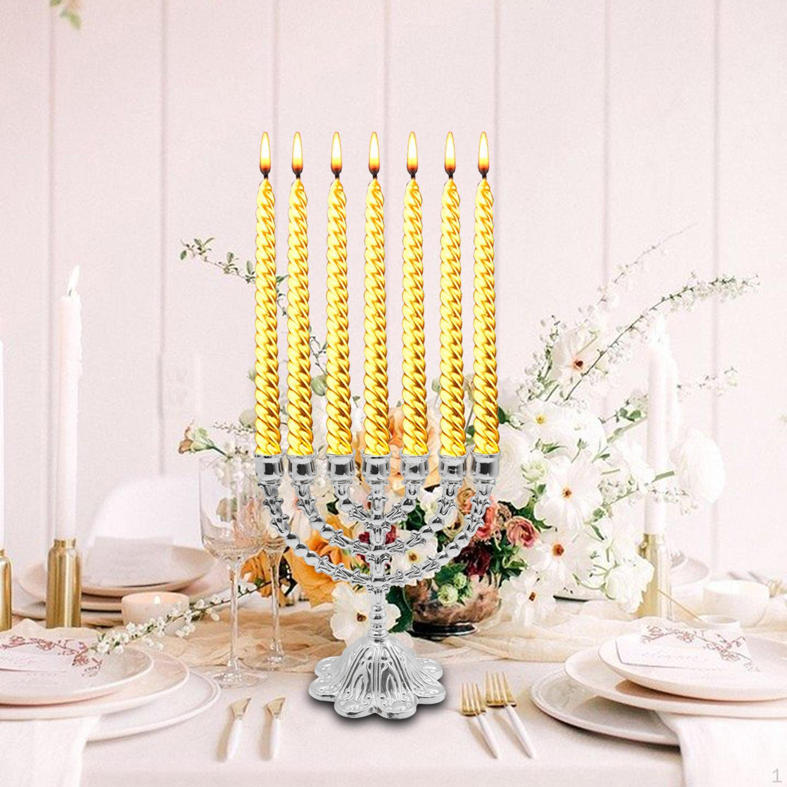 

Подсвечник из металла «Менора» на 7 свечей для чайных свечей и ужинов 17 см Silvery