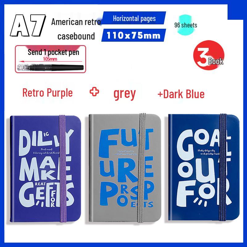 A7 Mini Retro American Pocket-Sized Notebook - Ideal for Students and Birthday Gifts