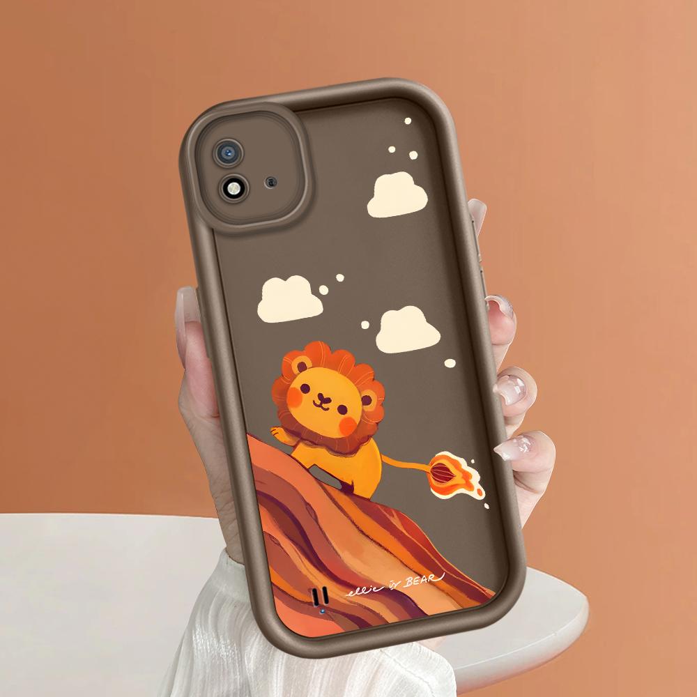 Soft Silicone Square Ladder Printing Pattern Phone Casing Full Cover Camera Shockproof Protection Rubber Case for OPPO Realme