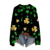 LXF-YT52 Saint Patrick's Day Fair Isle Pullover Sweater - Long Sleeve, Spring and Autumn Fashion.