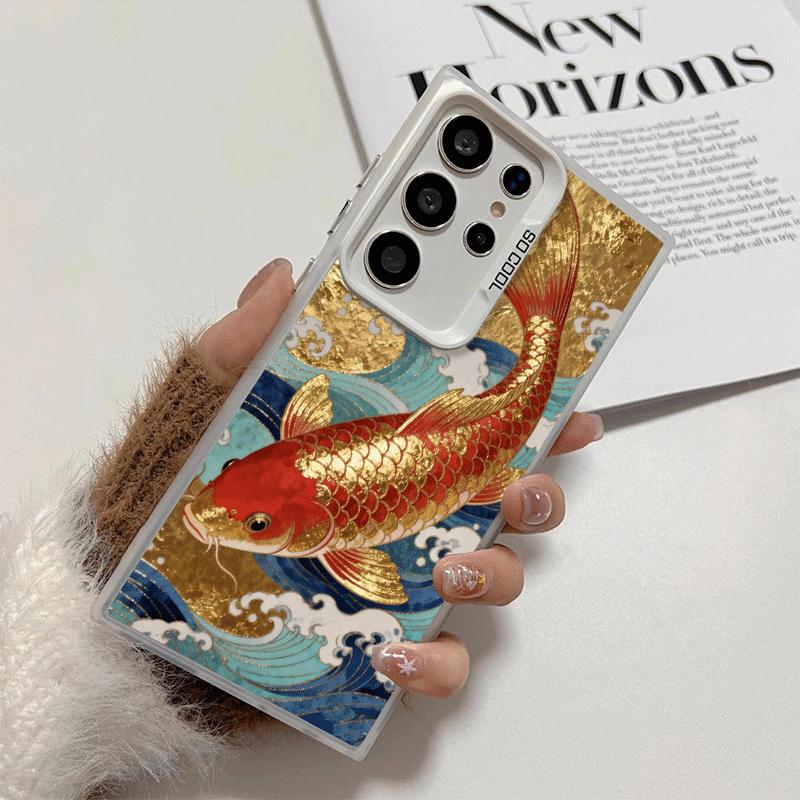 Golden Carp Lucky Koi Shockproof Phone Case for Samsung Galaxy S26 Edge S25 Ultra S24 FE S23 Plus S21 Cover Anti Fall Fundas