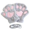 Women Cat Paw Gloves Cute Fuzzy Warm Half Finger Gloves Winter Plush Animal Paw Gloves for Girls Teens Cosplay Costume Parties Daily Wear