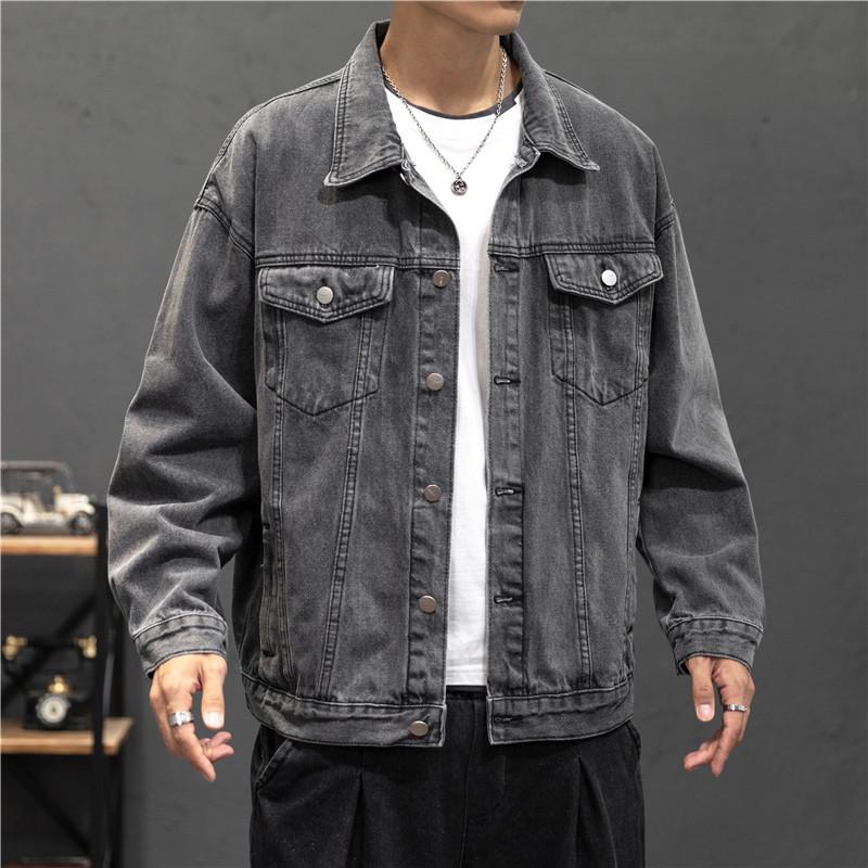 New Spring and Autumn Men's Denim Clothing, Couple Solid Color Loose Jacket Men's Casual Denim Jacket