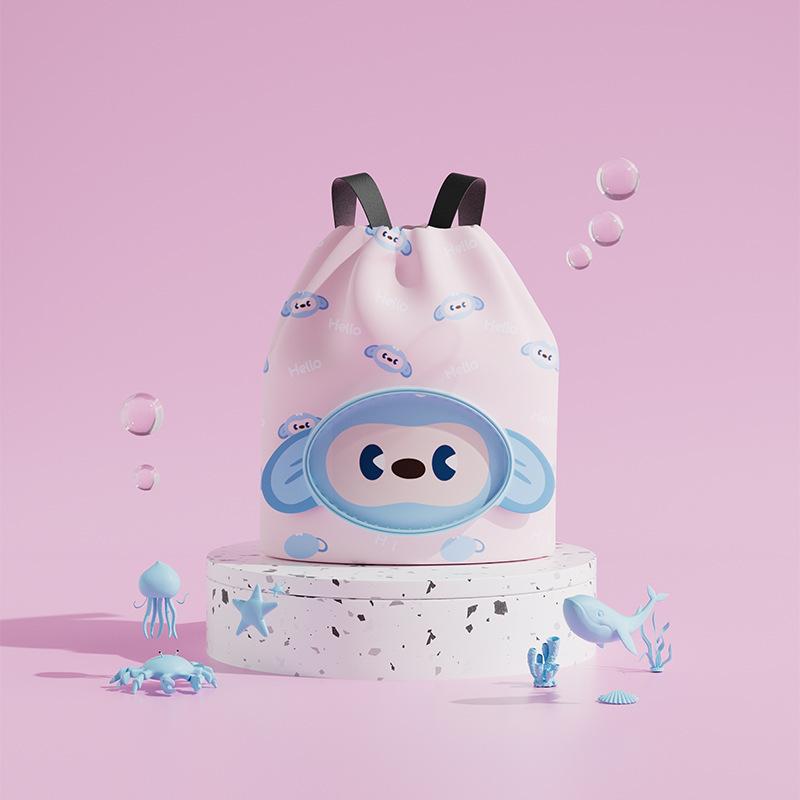 Summer cartoon children dry and wet separation bag straps shoe compartment swimsuit storage bag travel bag beach bag shoulder swimming bag