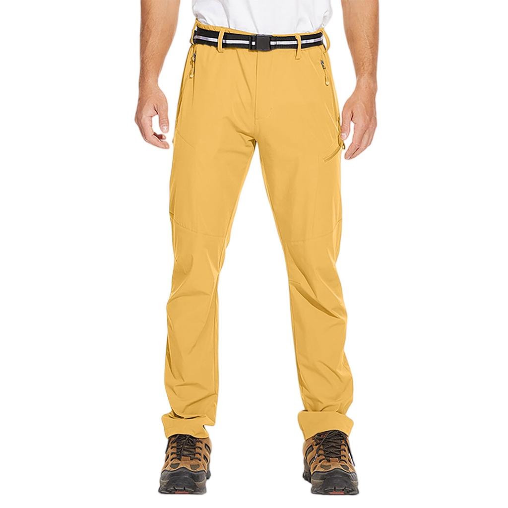 Men's Outdoor Athletic Cargo Pants - Lightweight Hiking Trekking Pants, Multi-Pocket Zipper Waterproof Breathable Quick-Dry Pants
