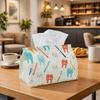 1pc Cartoon Playful Modern Tissue Box, Dental Pattern Illustration Perfect for Outdoor Gatherings, Daily Desktop Use, And Suitable for Bedrooms, Livin