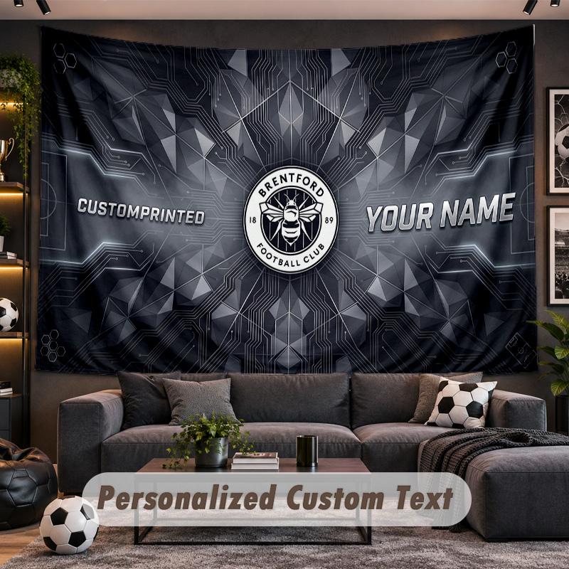 Brentford Football Personalized Tapestry Support Custom Name, Wall Art Home Decoration
