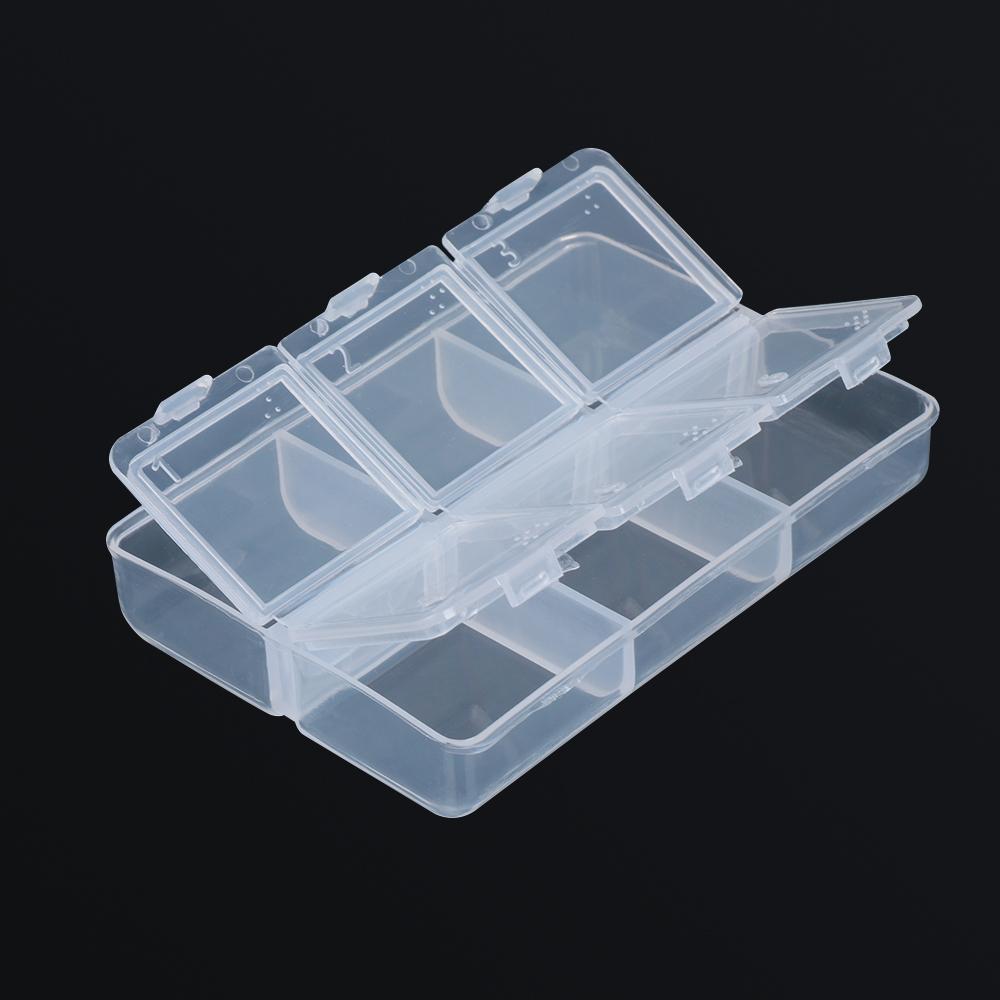 Kleine transparente Kunststoff-Aufbewahrungsbox Schmuckperlenbehälter Angelzubehör-Aufbewahrungsbox Heim-Kleinteile Haushaltsgegenstände Organizer-Etui