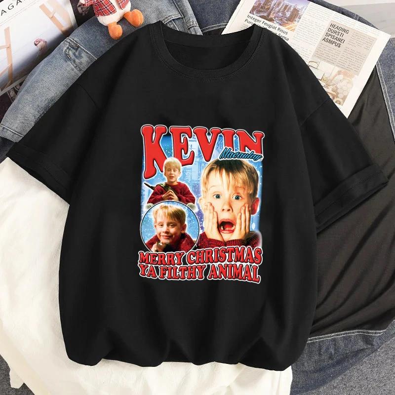 Maglietta Grafica Home Alone con Stampa di Kevin Maglietta High Street Harajuku Top Vintage Estivi Unisex Maglietta Casual Top