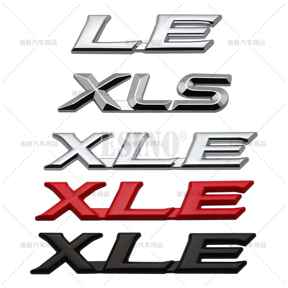 RE02Car Styling 3D LE XLS XLE Car Metal Alloy RearTrunk Fender Adhesive Badge Body Tailgate Displaceme Emblem For Toyota Sienna