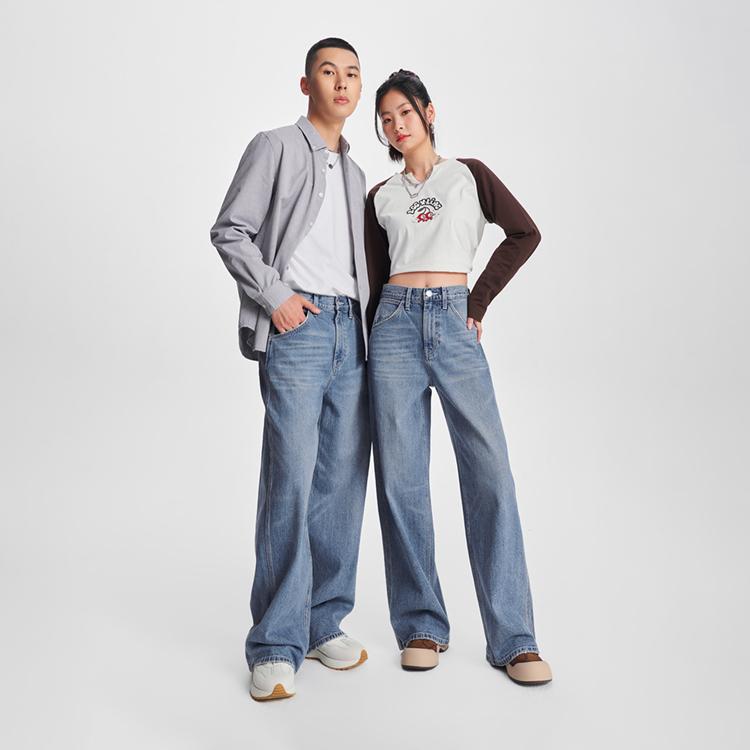 Lee Jeans Unisex Medium Light Blue Moderate Straight Fit Pants LUB009090206751A07668