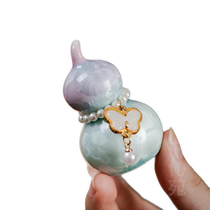 Crystal Glazed Mini Gourd Colorful Fortune Ornament Gift