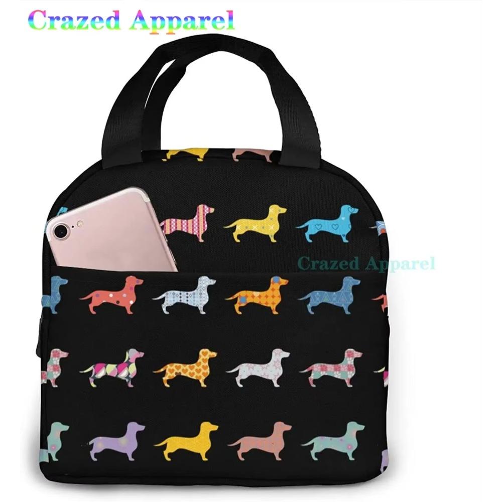 Ucsaxue Dogs I Love My Pet I Love Dachshund Lunch Bag Travel Box Work Bento Cooler Reusable Tote Picnic Boxes Insulated Bags
