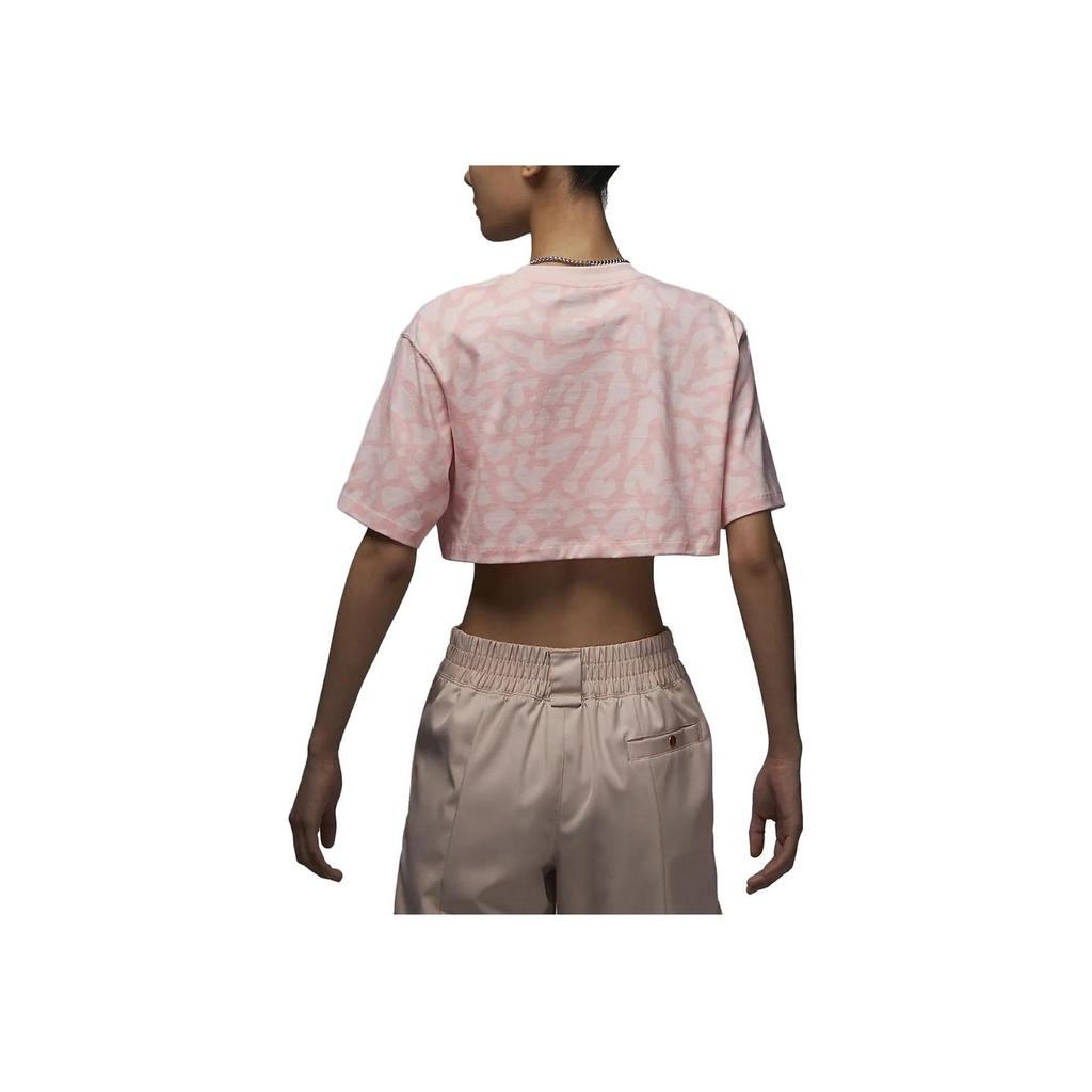 Jordan Logo Short Sleeve T-Shirt Women Tops Light-Pink DZ3215-610