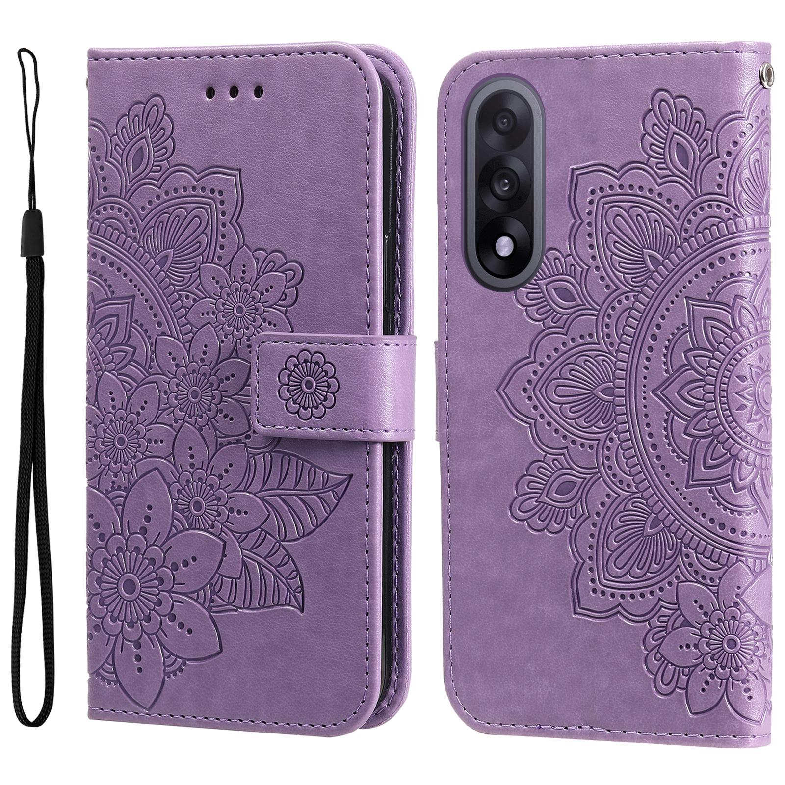 

For OnePlus Ace 5 Ultra 5G/OnePlus Nord 5 5G Case Floral Pattern PU Leather Wallet Stand Phone Cover Purple