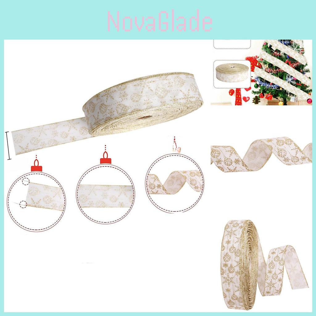 Festliches Weihnachtsdekorations-Puderaufdruck-Band zum Binden von Schleifen und für Bastelarbeiten