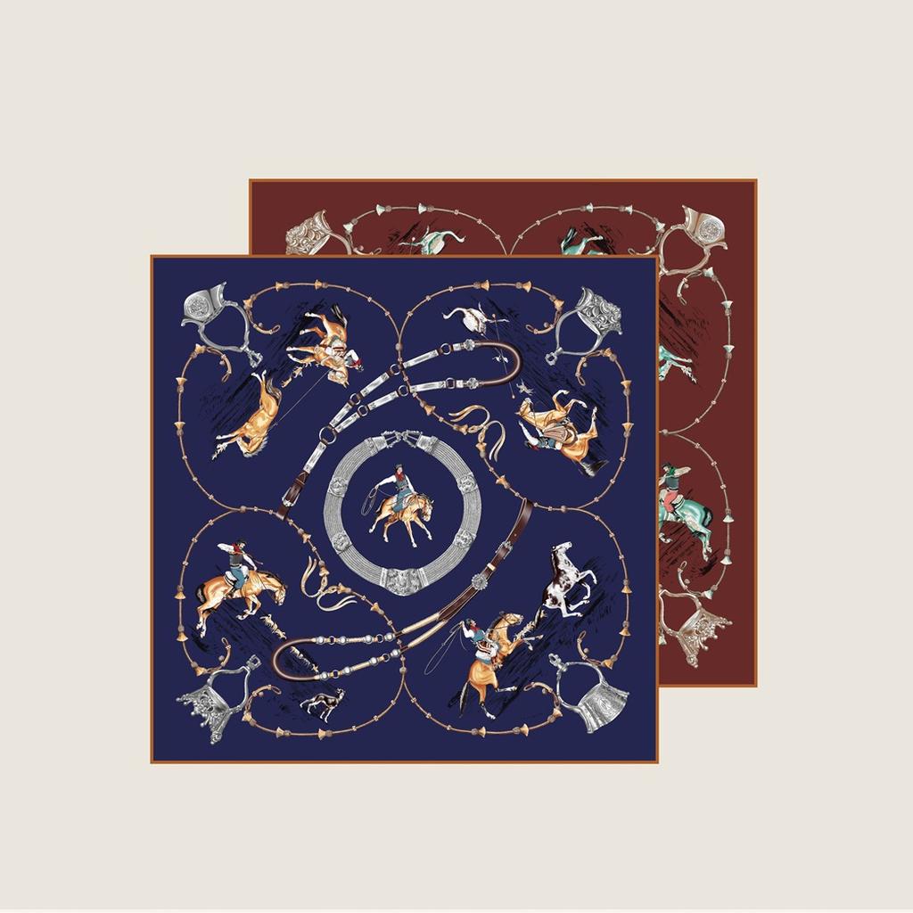 Silk Scarves Luxury Printed Twill Silk Scarf Women Shawls New Design Hijabs Fashion Square Curled Scarf Neckerchief 70Cm