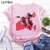 Nezuko Kimetsu No Yaiba Funny Graphic Pink T Shirts Women Vintage Anime Print Tee Shirt 90S