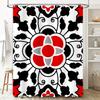 Red White Black Bath Shower Curtain Waterproof Polyester Fabric Print Home Decoration Customizable Size Available Decorative Flo