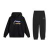 Comfortable Letter Logo Hooded Loose Drop Shoulder Long Sleeve Elastic Waist Long Pants Casual Sports Suit Unisex Suit AWDV253-2+AKLSG35-1