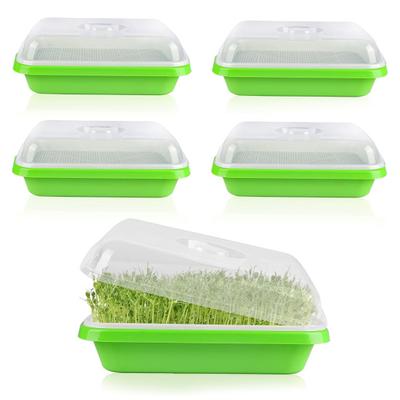 5Pcs Plant Sprouter Tray with Drain Holes BPA Free Garden Soil-Free Hydroponic Young Plant Propagation Wheatgrass