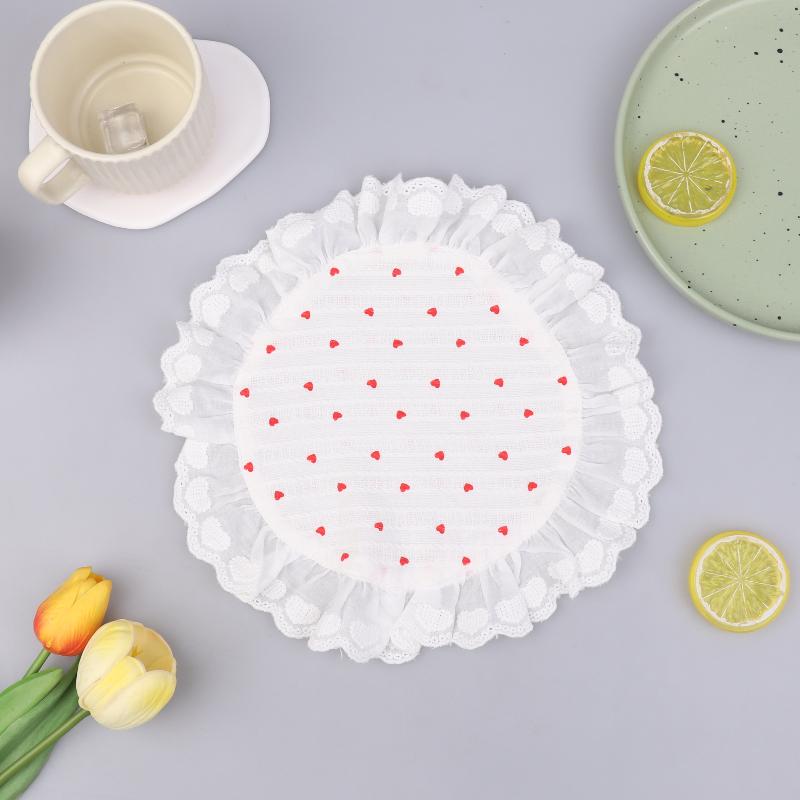 Heart Lace Ruffled Placemats Table Napkins Vintage Style Romantic Wedding Party Home Dining Decoration Accessories