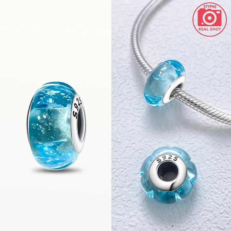 Coppereffervescence Murano Glass Original Colored Beads Fit Original Charm Bracelet Fine Jewelry Diy Giftsfor Women