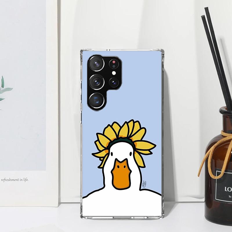 Cartoon Cute Goose Game Phone Case For Samsung Galaxy S25 S24 S23 S22 Ultra S21 FE S20 Plus S10 + S10E Art Fundas Back Cover S24