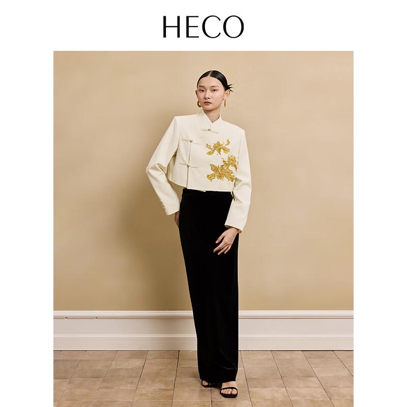 Heco Iris Promi-inspirierte Kurzjacke im neuen chinesischen Stil mit Stickerei
