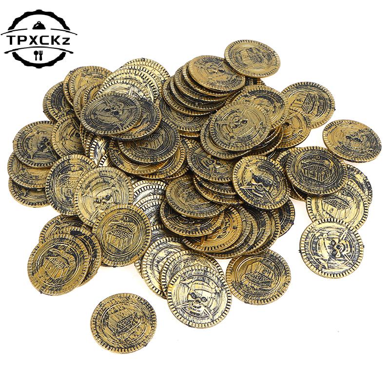  10pcs Pirate Treasure Coins Party Props Christmas Gift Game Currency Halloween