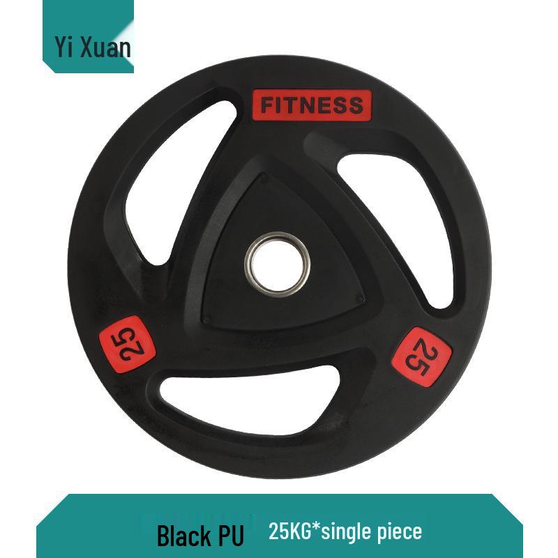 Colored PU Barbell Plates with Rubber Coating and Hand Grips for Weightlifting and Competition