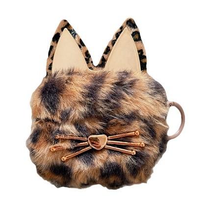 Autumn and winter plush leopard print cat suitable for airpods4 protective case Apple bluetooth pro2 3rd generation earphone cover cute