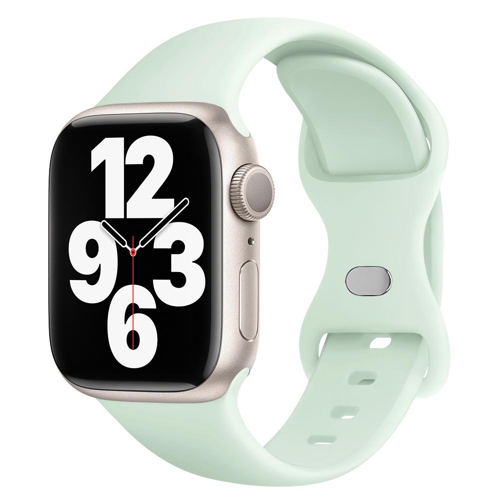 Blassminzgrünes magnetisches gewebtes Silikonarmband für Apple Watch Series 1-10