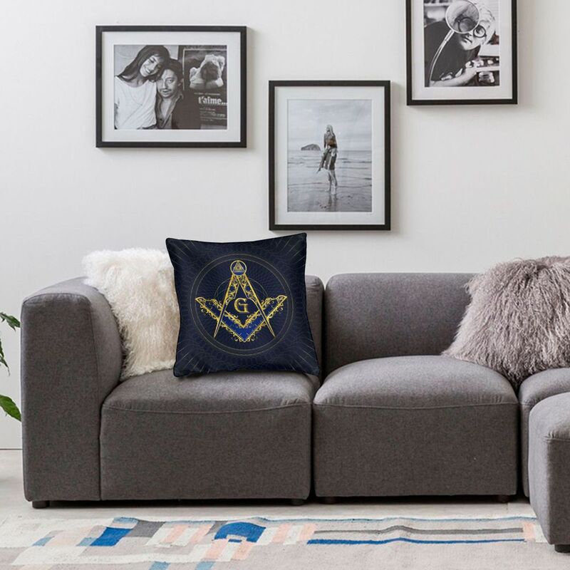 Freemason Evil Eye Symbol Cushion Cover 35x35 Cm Masonic Mason Luxury Throw Pillow Case Home Decoration Sofa Pillowcover Printed