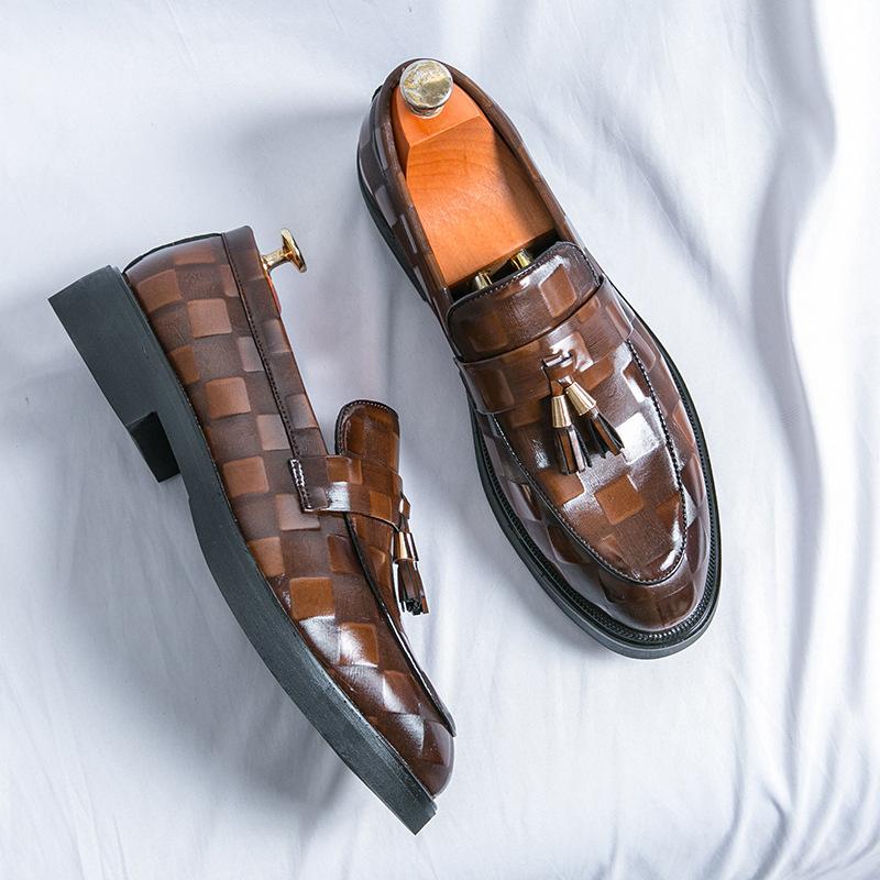 Men's Shoes Foreign Trade New Large Size Casual Fashion Hairstylist One Pedal Leather Shoes Trend British Style Pointed Shoes