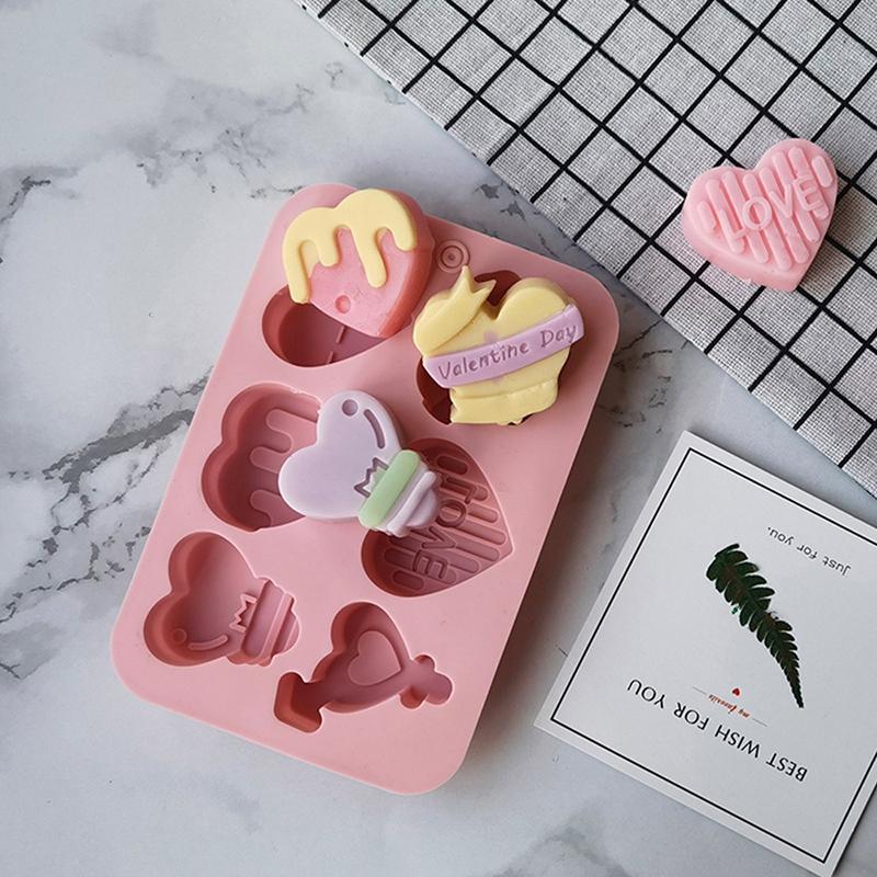Multicavity Love Heart Chocolate Silicone Mold Candy Biscuit Mould Love Ice Tray Baking Tool Gift Love Fondant Cake Candle Mold
