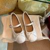 French Ballet Bow Single Shoes Women's Skirt 2025 Summer New Fairy Style Soft Flat Mary Jane Shoes