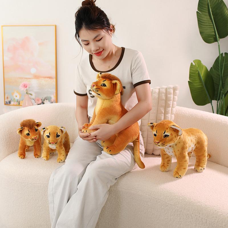 Cute Simulation Little Lion Doll Plush Toy Zoo Leopard Leopard Doll Boy Soothing Rag Doll