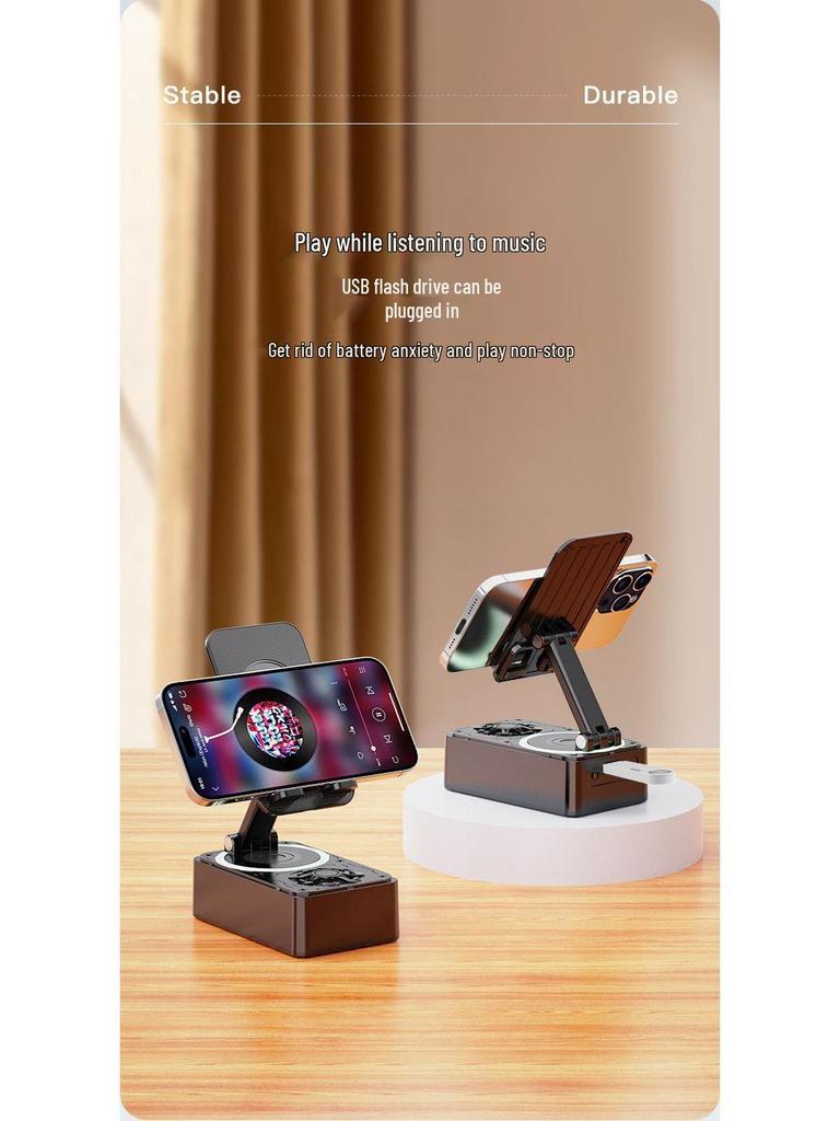 3-in-1 Foldable Bluetooth Speaker & Phone Holder with Call Function