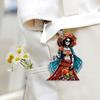 Halloween Car Pendant Skeleton Bride Rearview Mirror Ornament Car Interior Decor Gothic Style Auto Accessories