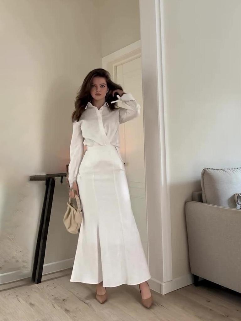 Elegant Summer Women's Two-Piece Casual Set: Breathable European & American Long Skirt for Professional Commuting (2026)